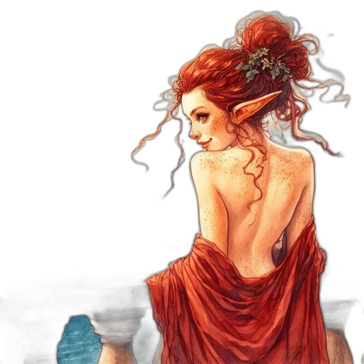 dress, jewelry, hair, fantasy art transparent PNG cut-out