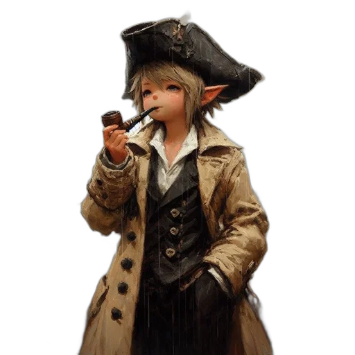 staff, hat, jacket, concept art transparent PNG cut-out