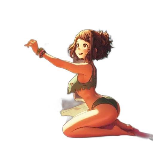 staff, weapon, dress, hair transparent PNG cut-out
