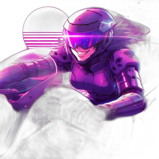 robot, weapon, mask, vaporwave transparent PNG cut-out