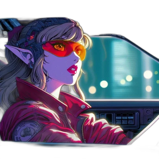 car, cyberpunk, concept art, fantasy art transparent PNG cut-out