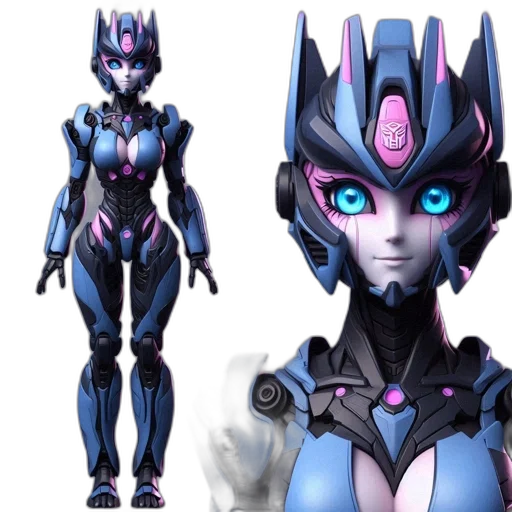 robot, concept art, 3d render, cyberpunk transparent PNG cut-out