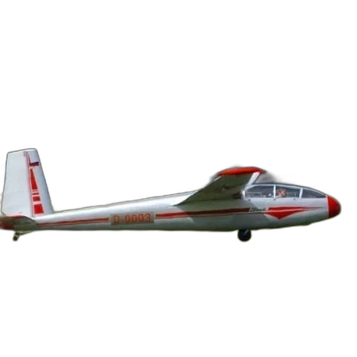 3d render, white, red, glider transparent PNG cut-out