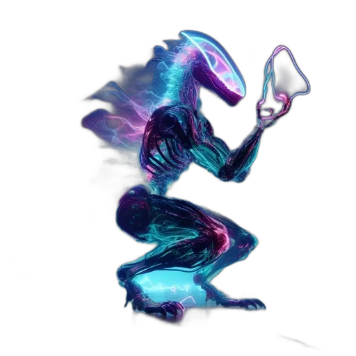 dragon, creature, robot, staff transparent PNG cut-out