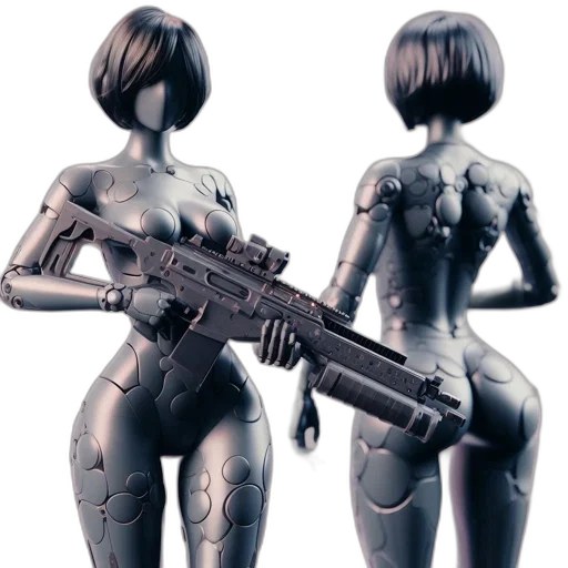 weapon, robot, concept art, 3d render transparent PNG cut-out