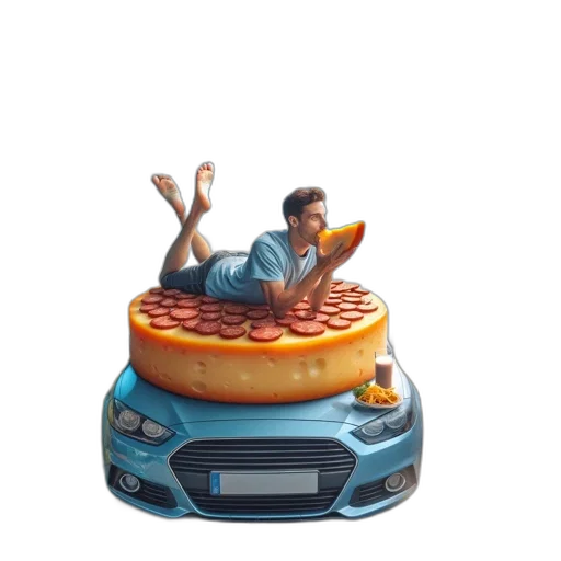 car, food, 3d render, concept art transparent PNG cut-out