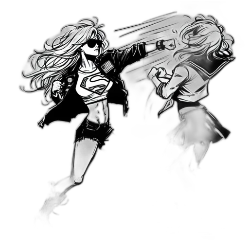 jacket, weapon, hair, comic book art transparent PNG cut-out