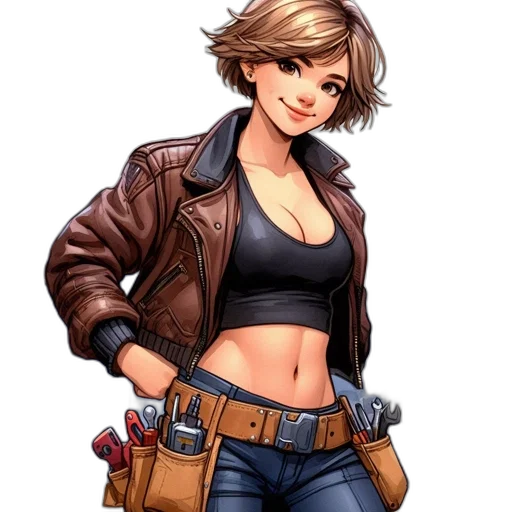 jacket, staff, weapon, comic book art transparent PNG cut-out