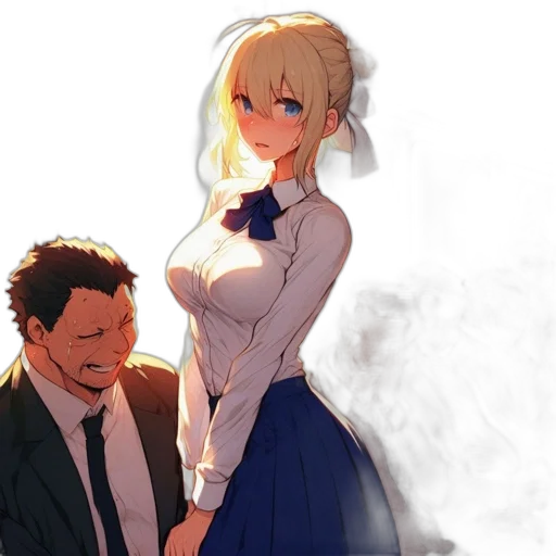 dress, staff, anime, concept art transparent PNG cut-out