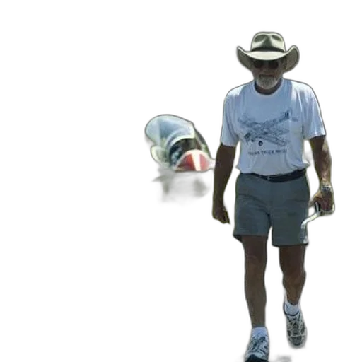 hat, staff, older, man transparent PNG cut-out