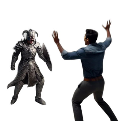 robot, mask, creature, weapon transparent PNG cut-out