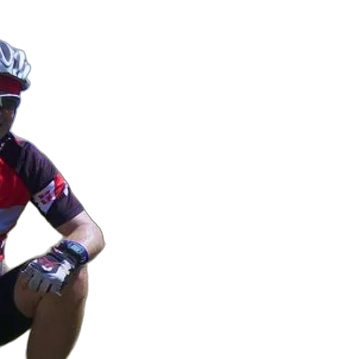 cyclist, red, black, jersey transparent PNG cut-out