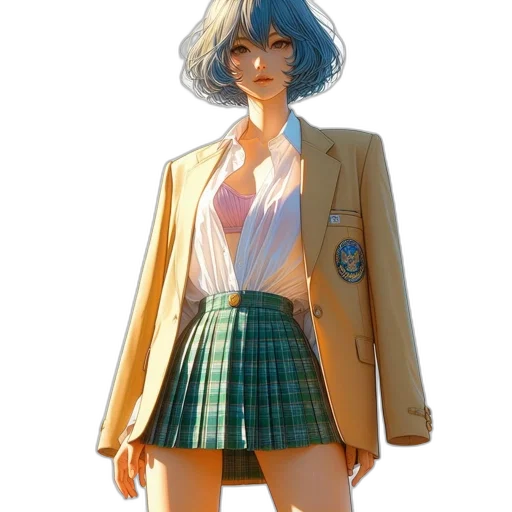 jacket, dress, staff, robot transparent PNG cut-out