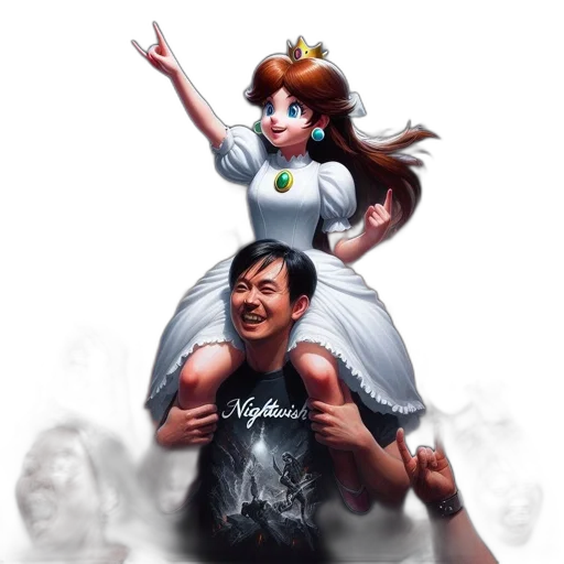 crown, dress, robot, staff transparent PNG cut-out