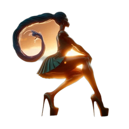 staff, jewelry, dress, shoes transparent PNG cut-out