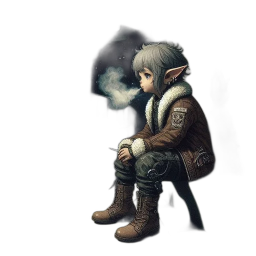 jacket, mask, weapon, creature transparent PNG cut-out