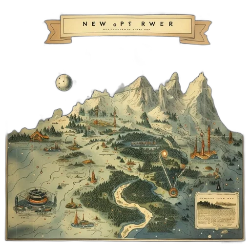 concept art, snow, intricate, map transparent PNG cut-out