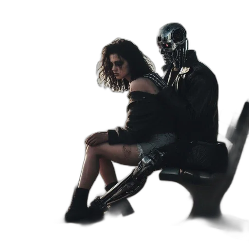 robot, mask, jacket, cyberpunk transparent PNG cut-out