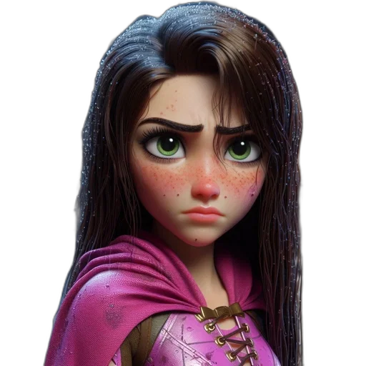 face, hair, 3d render, fantasy art transparent PNG cut-out