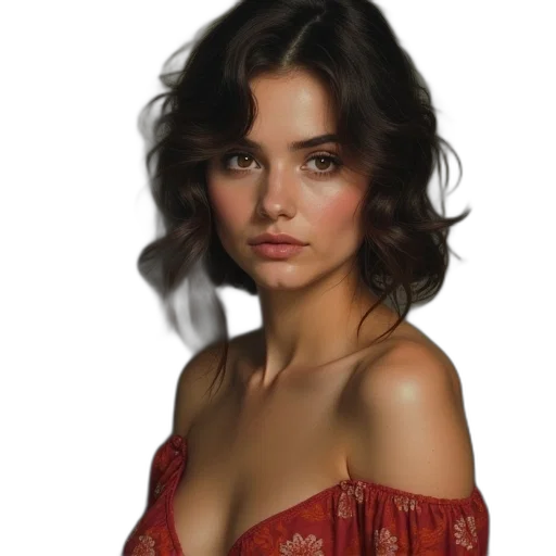 dress, face, hair, jewelry transparent PNG cut-out