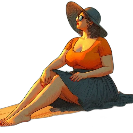 hat, dress, umbrella, concept art transparent PNG cut-out