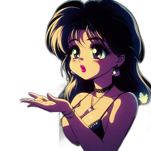 jewelry, cartoon, anime, vaporwave transparent PNG cut-out
