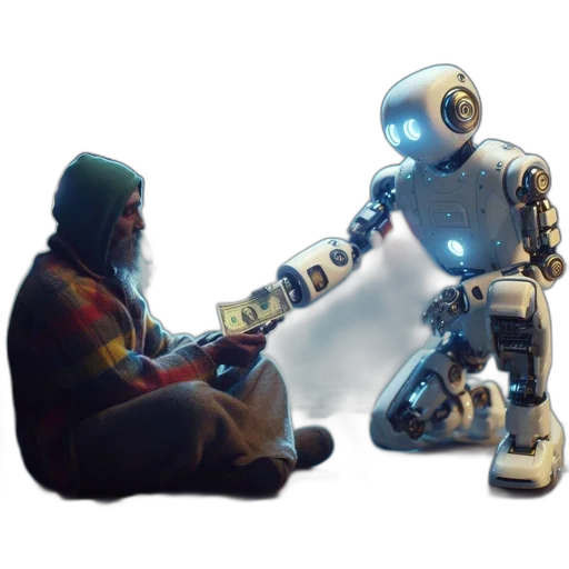robot, concept art, 3d render, cyberpunk transparent PNG cut-out