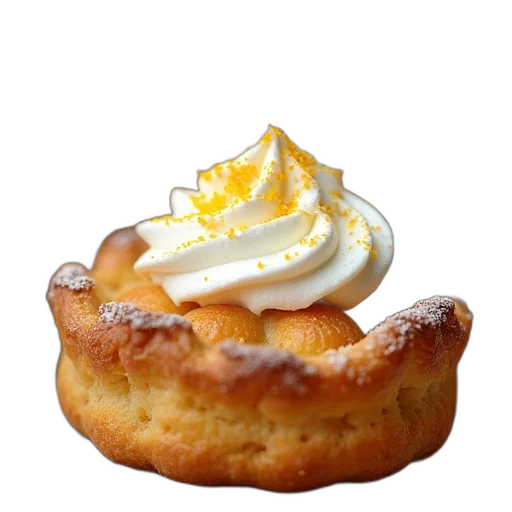 food, crown, photorealistic, baked transparent PNG cut-out