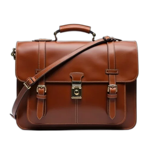 earth tones, brown, leather, briefcase transparent PNG cut-out