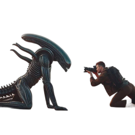 creature, concept art, 3d render, outer space transparent PNG cut-out