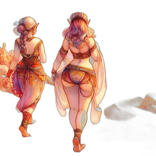 dress, concept art, fantasy art, watercolor transparent PNG cut-out