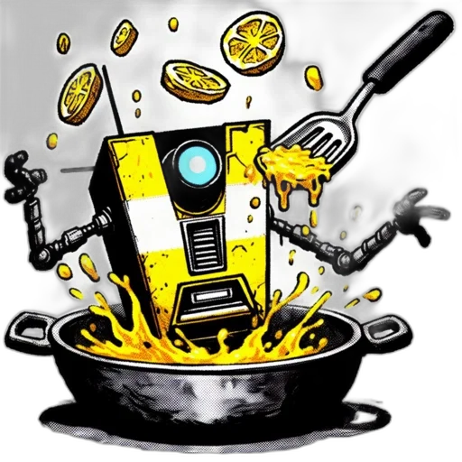 robot, food, comic book art, concept art transparent PNG cut-out