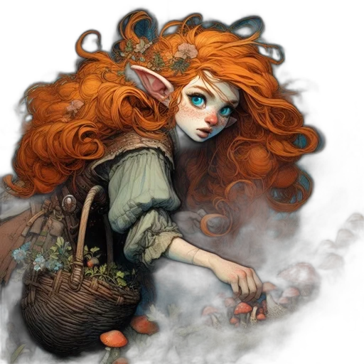 fantasy art, concept art, watercolor, photorealistic transparent PNG cut-out