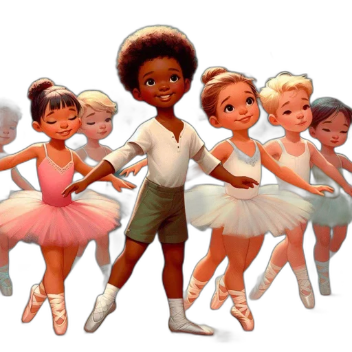 cartoon, concept art, 3d render, group transparent PNG cut-out