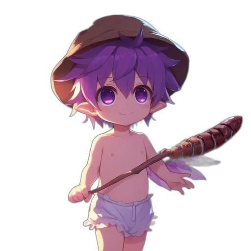 hat, staff, weapon, creature transparent PNG cut-out