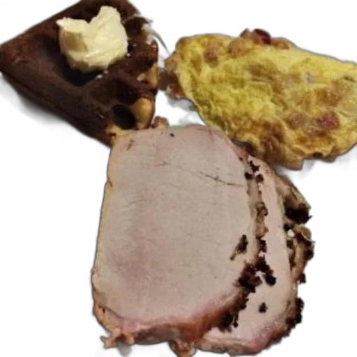 food, plate, slice, pork transparent PNG cut-out
