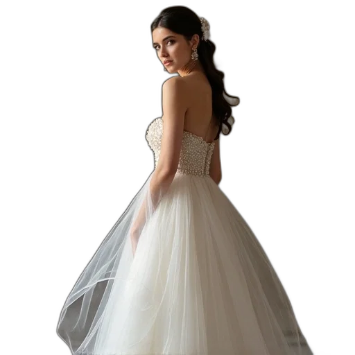 dress, photorealistic, strapless, created transparent PNG cut-out