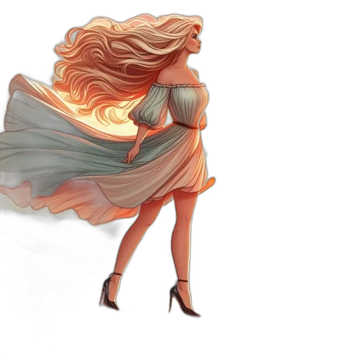 dress, hair, concept art, fantasy art transparent PNG cut-out