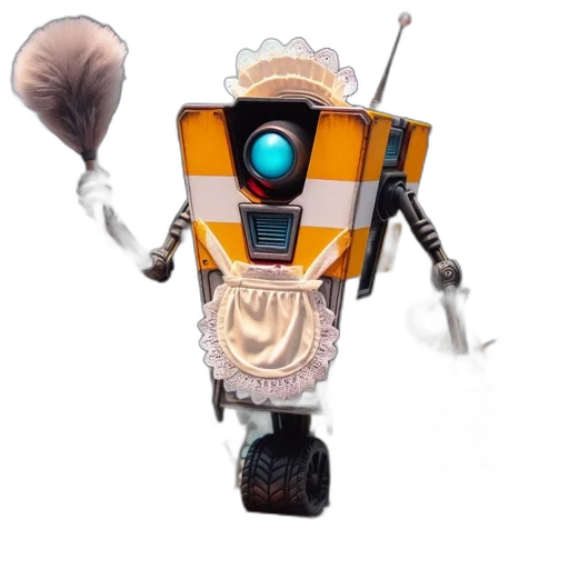 robot, staff, weapon, creature transparent PNG cut-out
