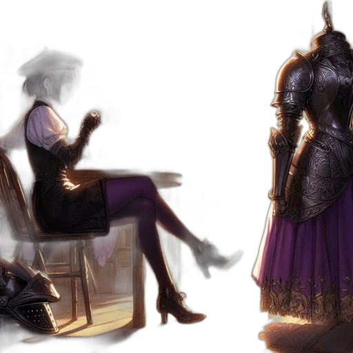 dress, concept art, fantasy art, comic book art transparent PNG cut-out