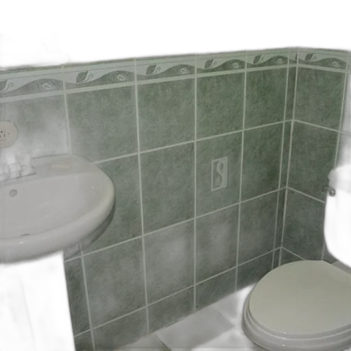 3d render, photorealistic, bathroom, green transparent PNG cut-out
