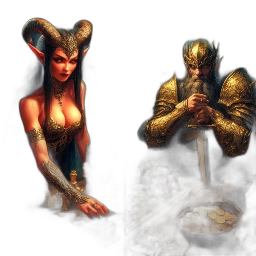 concept art, fantasy art, comic book art, 3d render transparent PNG cut-out