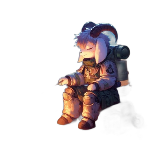 robot, jacket, staff, creature transparent PNG cut-out