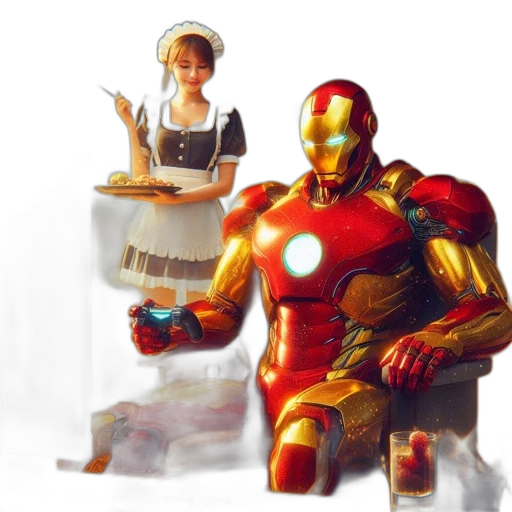 robot, food, comic book art, concept art transparent PNG cut-out