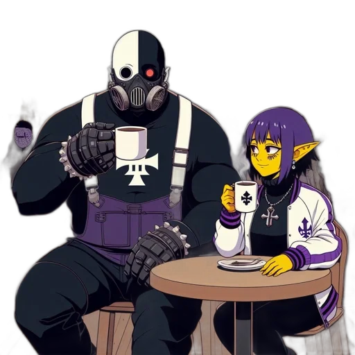 robot, food, mask, staff transparent PNG cut-out