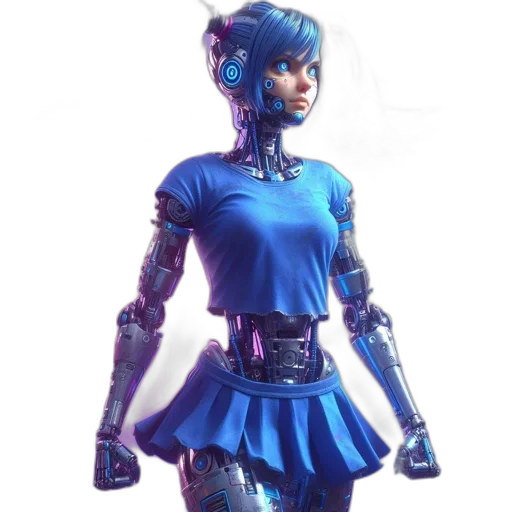 robot, dress, staff, concept art transparent PNG cut-out