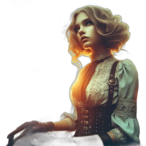 dress, face, staff, crown transparent PNG cut-out