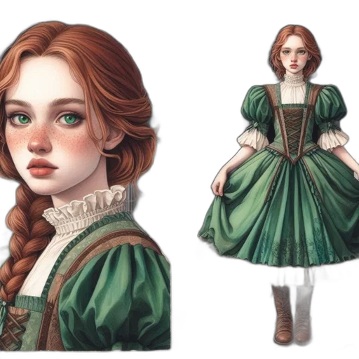 dress, fantasy art, concept art, photorealistic transparent PNG cut-out