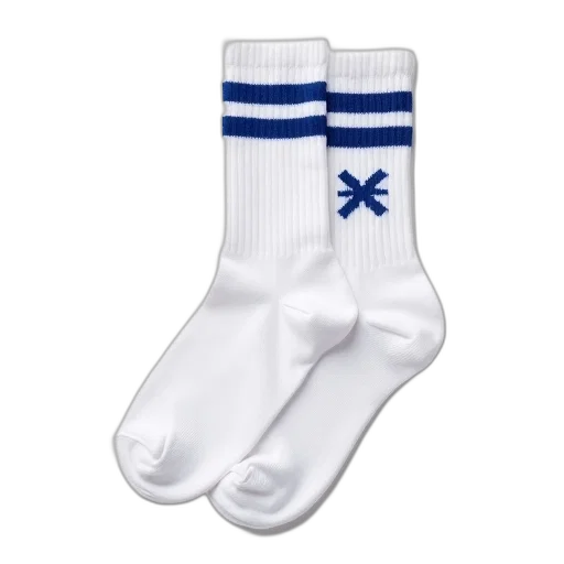 pair, white, socks, blue transparent PNG cut-out