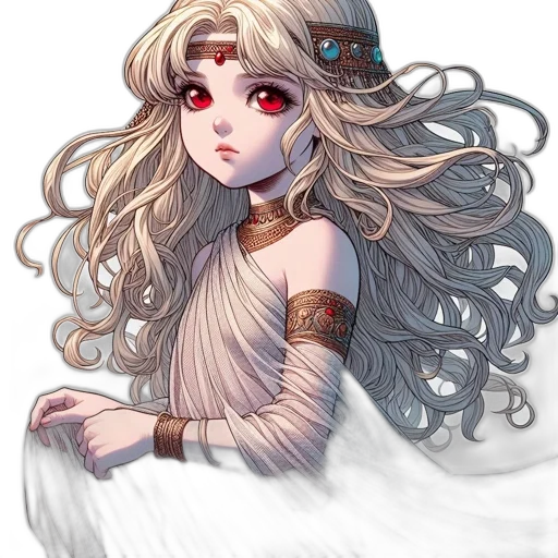 dress, crown, hair, creature transparent PNG cut-out